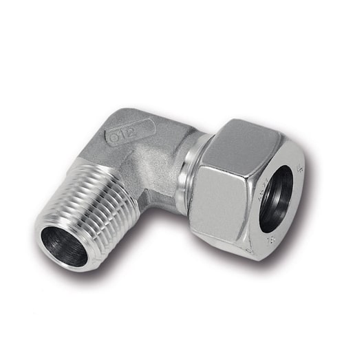 Ввертное угловое соединение с резьбой (Metric, BSPP, BSPT, NPT) 15 мм 1/2